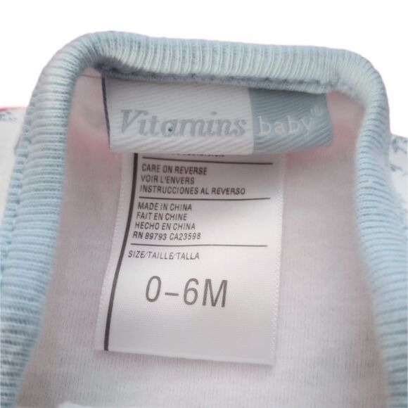 NWT VitaminsBaby Blue Nursery Rhyme Print Infant Sleep Gown sz 0-6M - Picture 6 of 6